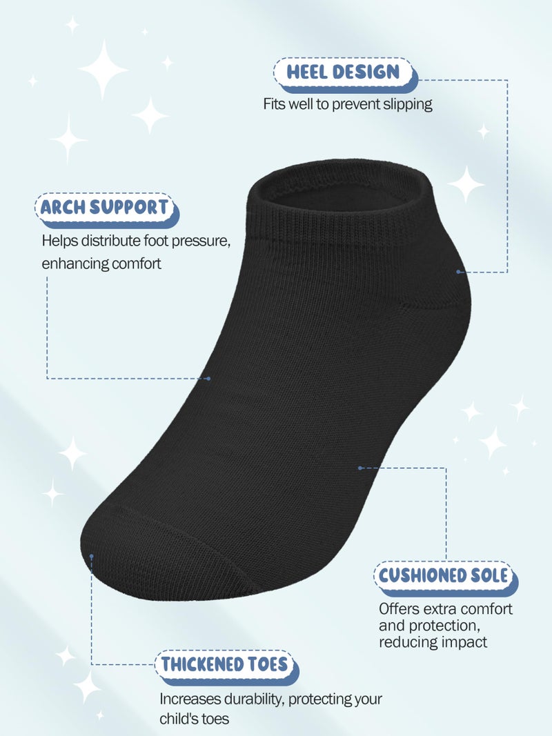 URATOT 24 Pairs Kids' Low Cut Socks - Boys' or Girls' Half Cushion Athletic Ankle Socks - Image 3